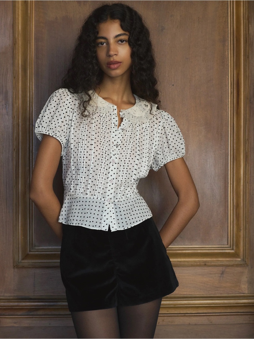 DOEN Sea Salt Dot Oleta Top S